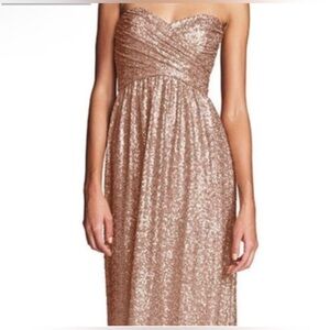 Amsale rose gold sequin gown